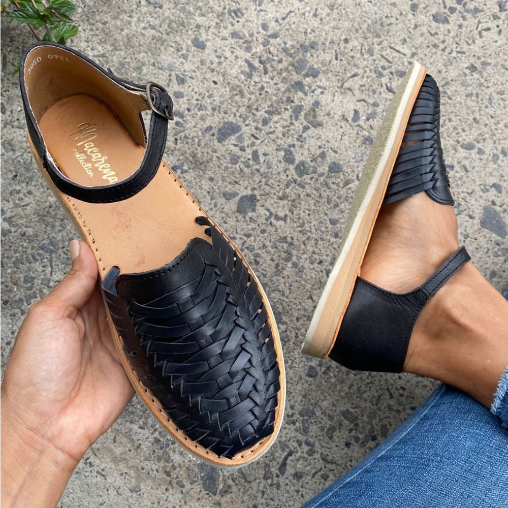 NEW! Handmade Leather Huarache Sandal with Ankle Strap Size 9